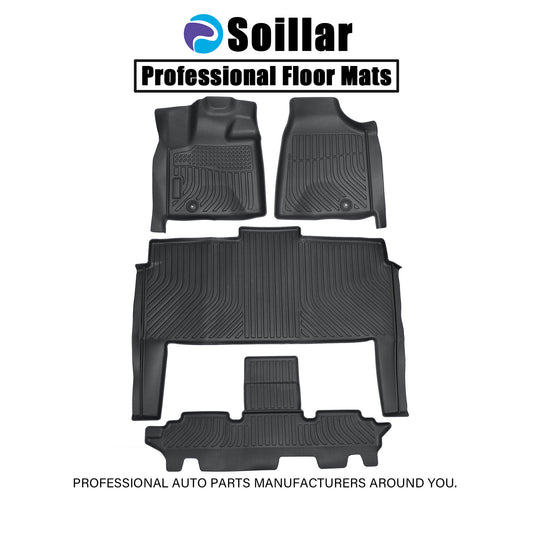 TPE For 2008-2020 Chrysler Town & Country 7 Passenger Floor Mats Liner Black 4X