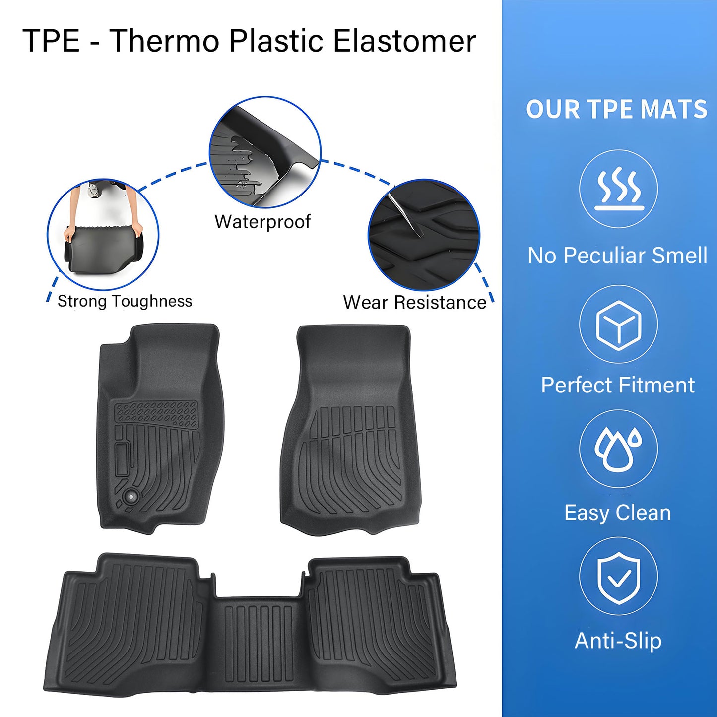 Floor Mats Liners TPE For 2005-2010 Jeep Grand Cherokee 3D NEW All-Weather
