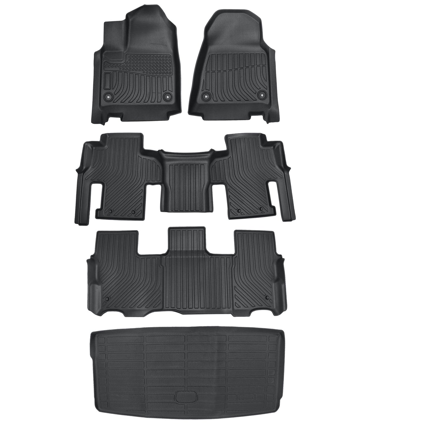 Fits 2022 2023 2024 2025 Jeep Wagoneer TPE Floor Mats+Trunk Cargo Liner Full Set
