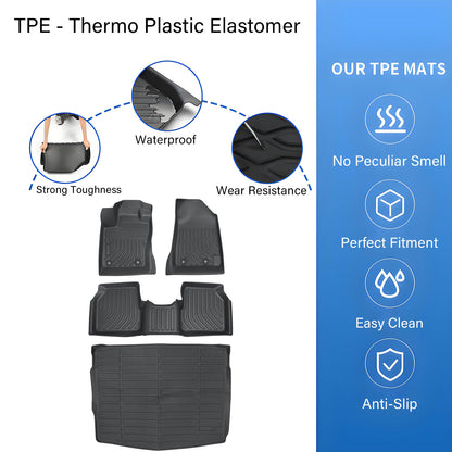 Floor Mats Trunk?Cargo Liner All Weather Black TPE For 2017-2025 Jeep Compass