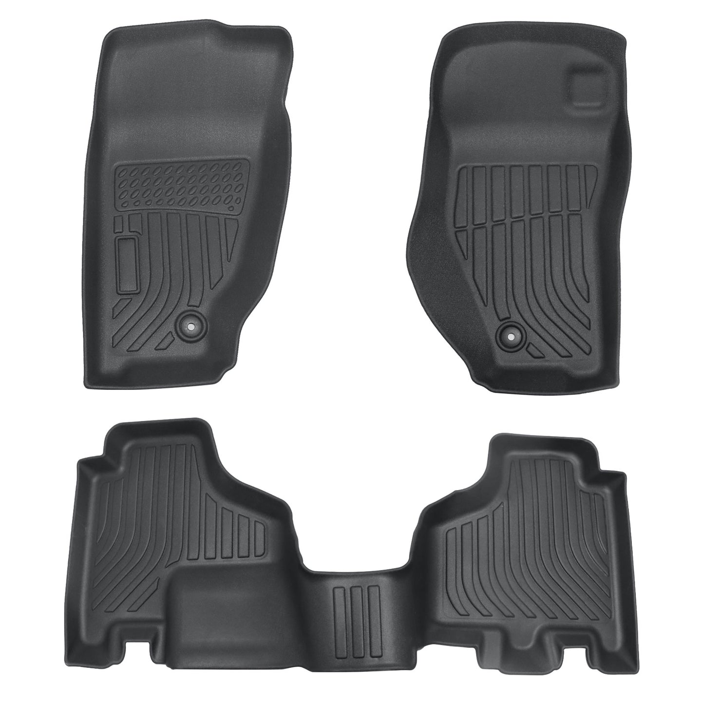 Floor Mats Liners TPE For 2008-2012 Jeep Liberty 3D NEW All-Weather 3PCS Black
