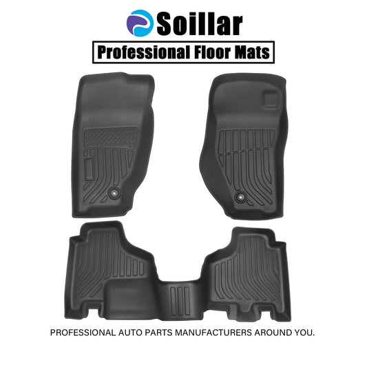 Floor Mats Liners TPE For 2008-2012 Jeep Liberty 3D NEW All-Weather 3PCS Black