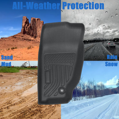 Floor Mats Liners TPE For 2008-2012 Jeep Liberty 3D NEW All-Weather 3PCS Black
