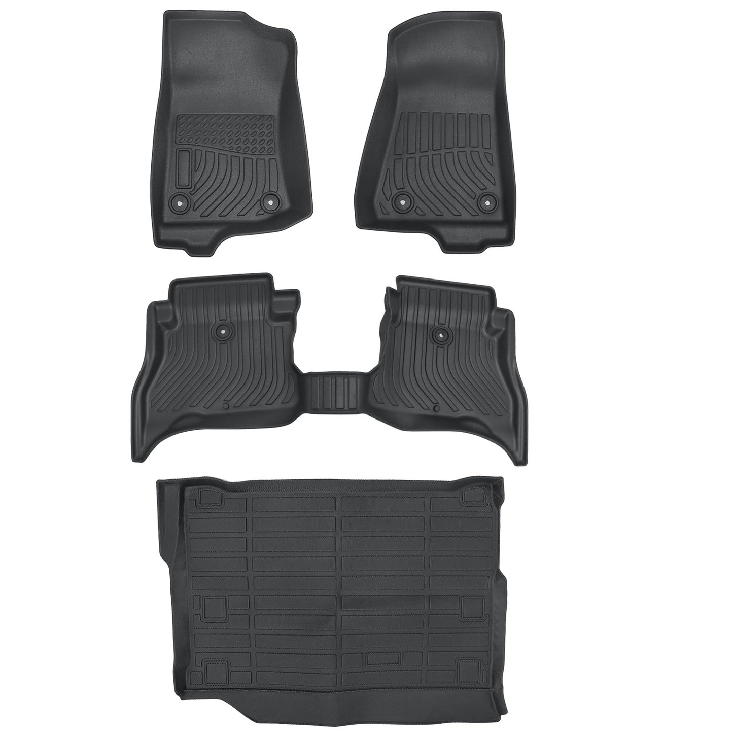 TPE Floor Mats & Trunk Cargo Liners For 2021-2025 Jeep Wrangler 4XE All Weather