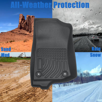TPE Floor Mats & Trunk Cargo Liners For 2021-2025 Jeep Wrangler 4XE All Weather