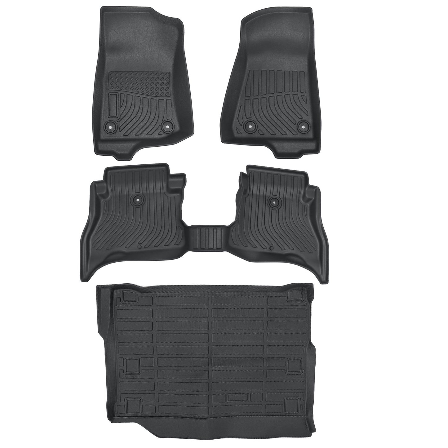 TPE Floor Mats & Trunk Cargo Liners For 2021-2025 Jeep Wrangler 4XE All Weather