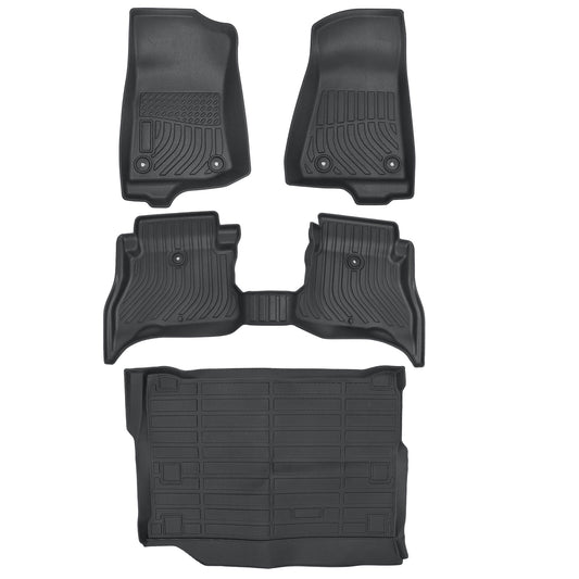 TPE Floor Mats & Trunk Cargo Liners For 2021-2025 Jeep Wrangler 4XE All Weather