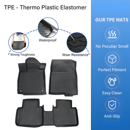 TPE Floor Mats Liners For 2018 2019 2020 2021 2022 Honda Accord Sedan Anti-Slip