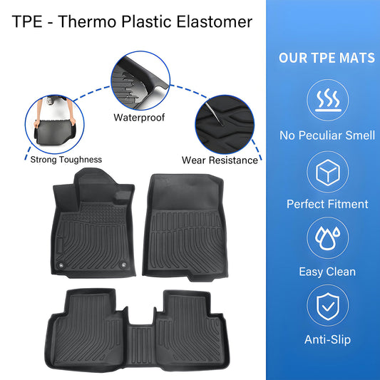 TPE Floor Mats Liners For 2018 2019 2020 2021 2022 Honda Accord Sedan Anti-Slip