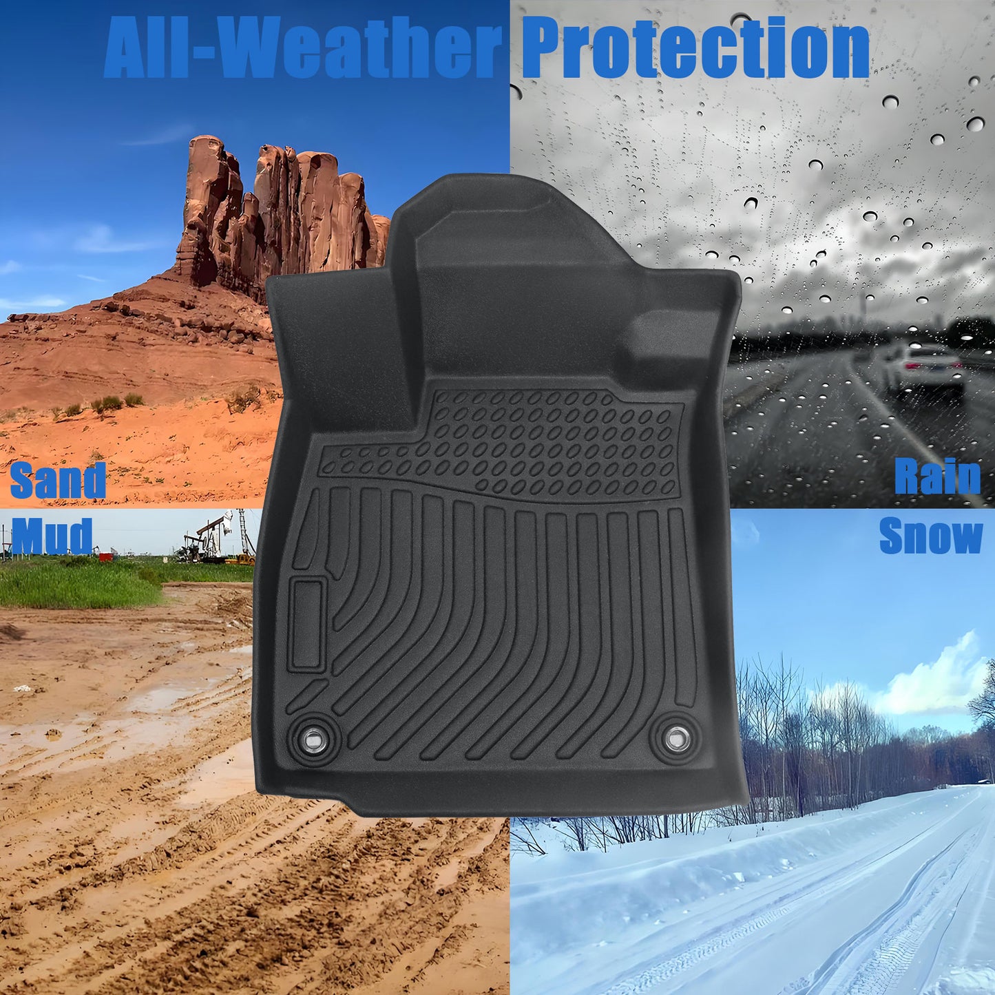 TPE Floor Mats Liners For 2018 2019 2020 2021 2022 Honda Accord Sedan Anti-Slip