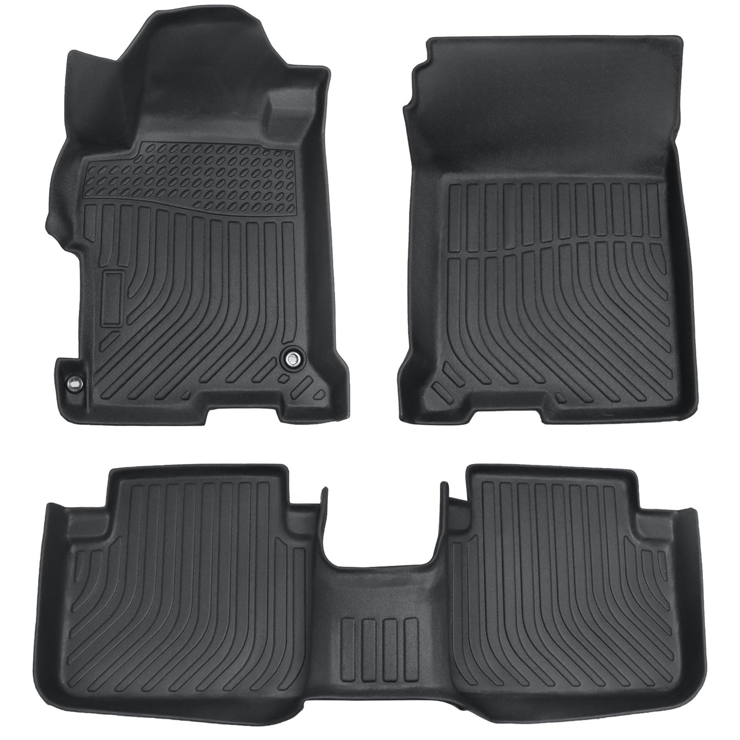3Pcs Floor Mats Liner For 2013 2014 2015 2016 2017 Honda Accord Sedan 4-Door TPE