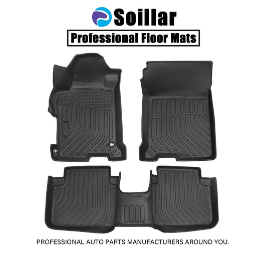 3Pcs Floor Mats Liner For 2013 2014 2015 2016 2017 Honda Accord Sedan 4-Door TPE
