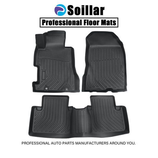 3D TPE All Weather Black Floor Mats Liner 2-Row For 2006-2011 Honda Civic Sedan