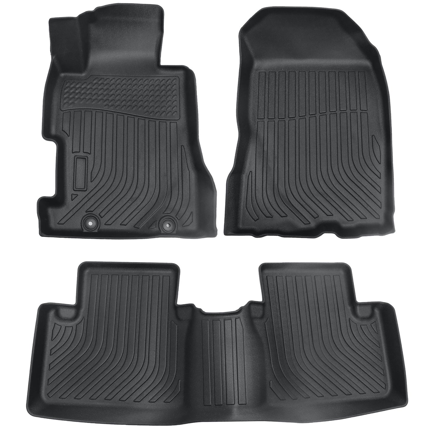 3D TPE All Weather Black Floor Mats Liner 2-Row For 2006-2011 Honda Civic Sedan