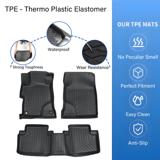 Floor Mats Liner For 2012-2015 Honda Civic Sedan 4DR Front-Rear All Weather TPE