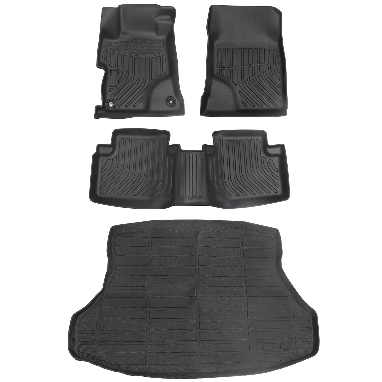 TPE Floor Mats Liners+Trunk Cargo Liner For 2012-2015 Honda Civic Sedan Weather