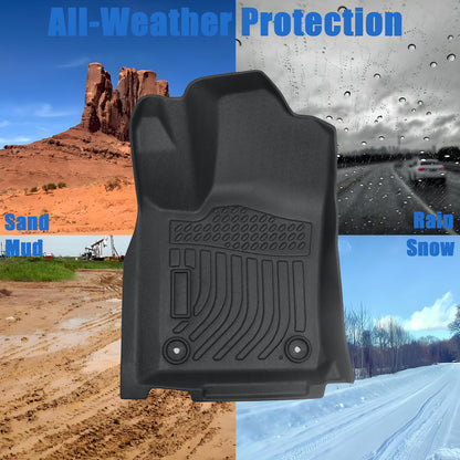 TPE Floor Mats Liners 3Pcs Black For 2016-2021 Jeep Grand Cherokee Dodge Durango