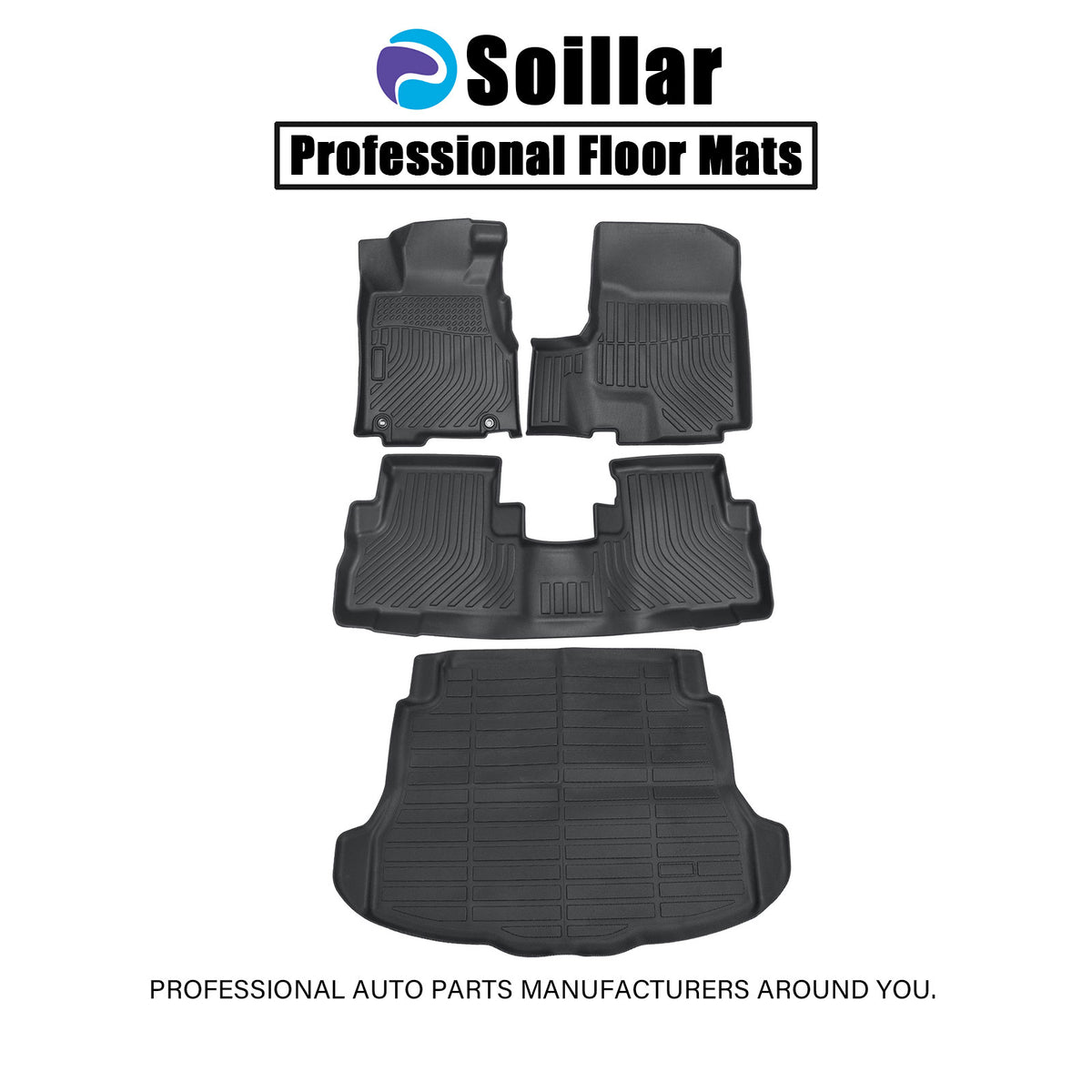 Floor Mats Trunk & Cargo Liners All Weather 3D TPE For 2007-2011 Honda CR-V CRV