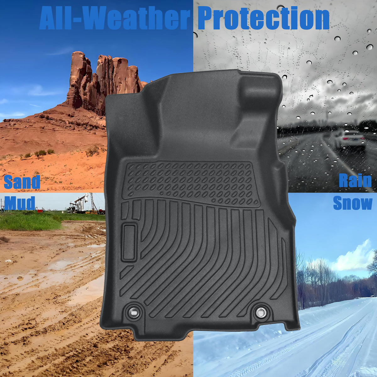 Floor Mats Trunk & Cargo Liners All Weather 3D TPE For 2007-2011 Honda CR-V CRV