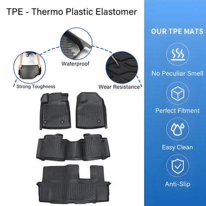TPE Floor Mats Fits 2009 2010 2011 2012 2013 2014 2015 Honda Pilot Floor Liner