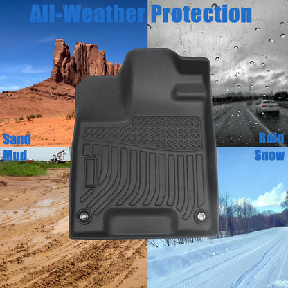 3D TPE Floor Mats Liner For 2019-2025 Honda Passport 4-Door Front-Rear Anti-Slip