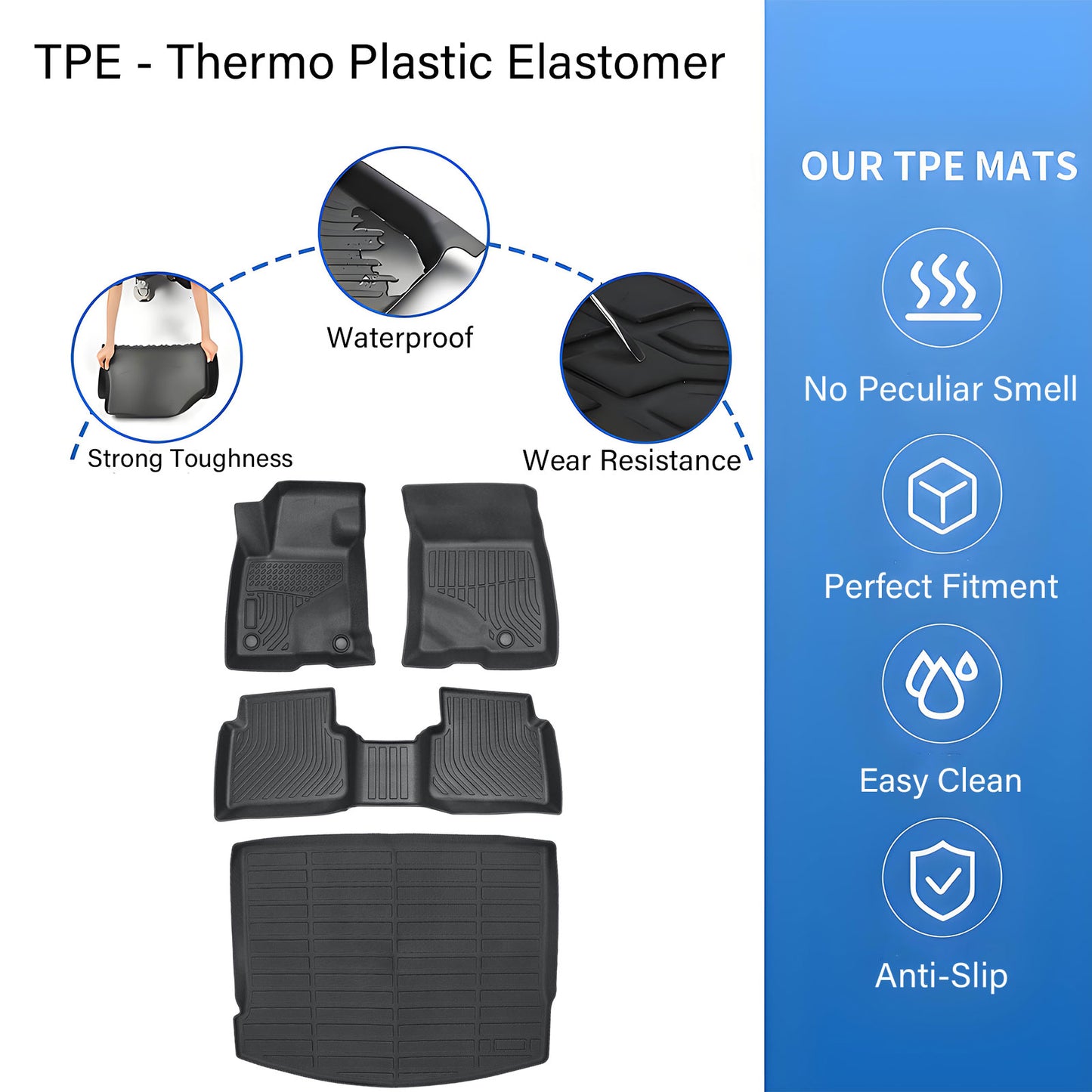 TPE Floor Mats Liners+Trunk Cargo Liner For 2020-2025 Lincoln Corsair Weather