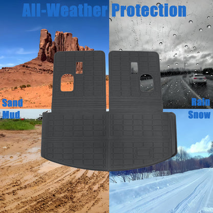 TPE Cargo Trunk Liner & Backrest Mat Floor Mat 3D Black Fits 2014-2020 Acura MDX