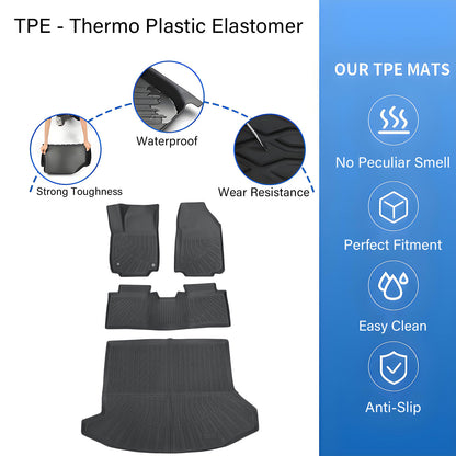 TPE Floor Mats Liners+Trunk Cargo Liner For 2025-2026 Chevrolet Equinox Weather