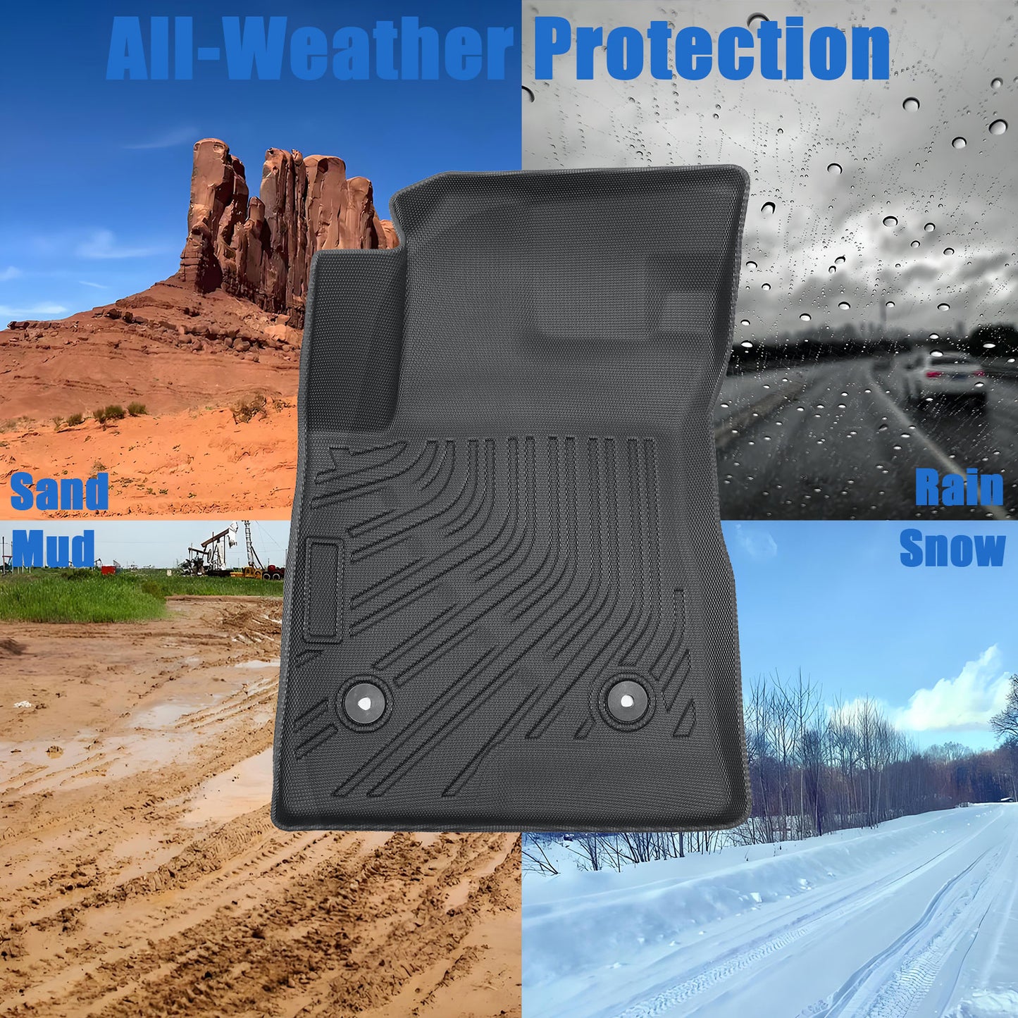 Fits 2021 Chevrolet Trailblazer FWD TPE 1st & 2nd Row Floor Mats Liner 4-Door
