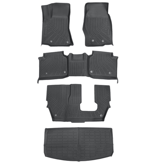 TPE 3D Floor Mats & Trunk Cargo Liner 7Seats For 2021-2025 Jeep Grand Cherokee L