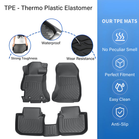 Floor Mats Liners TPE For 2013-2017 Subaru Crosstrek XV Crosstrek 12-16 Impreza