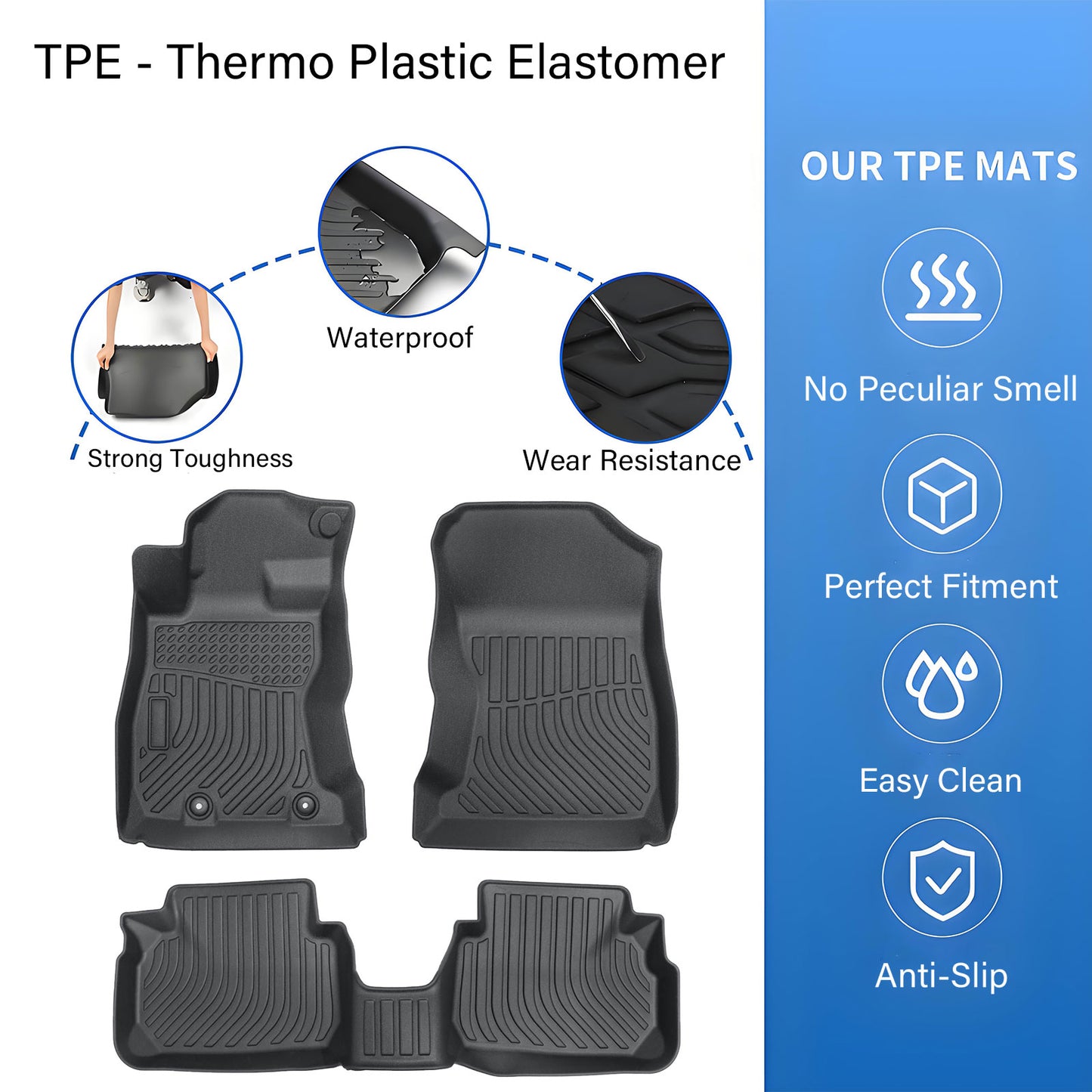 Floor Mats Liner For 2022-2025 Subaru WRX 4-Door Front-Rear All Weather TPE New