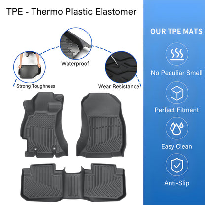 Floor Mats Liners TPE For 2014-2018 Subaru Forester 3D Model All-Weather Black