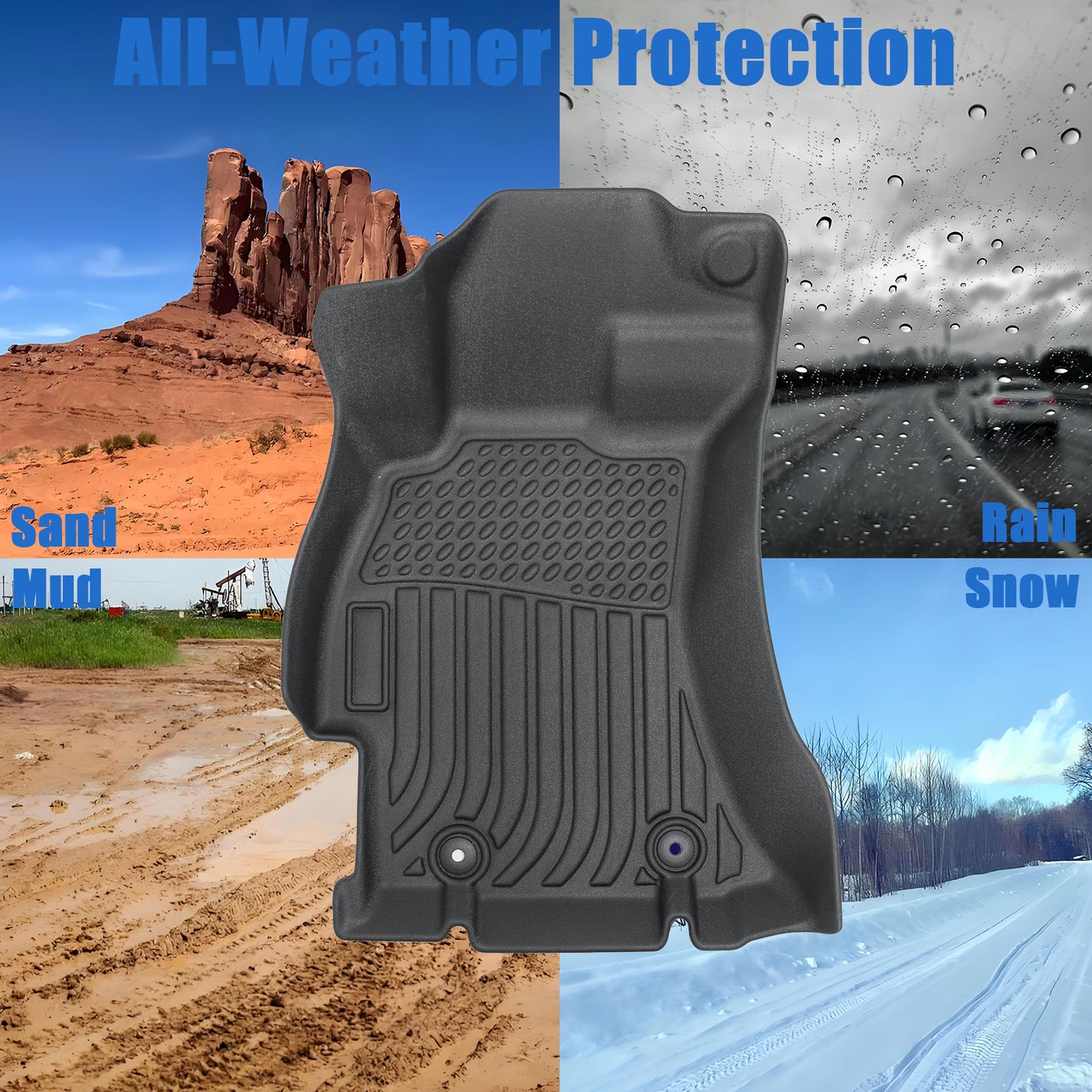 Floor Mats Liners TPE For 2014-2018 Subaru Forester 3D Model All-Weather Black