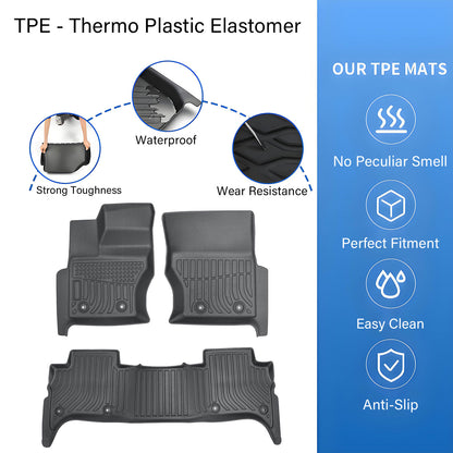 Floor Mats Liner TPE Fits 2013-2022 Land Rover Range Rover All-Weather Full Set