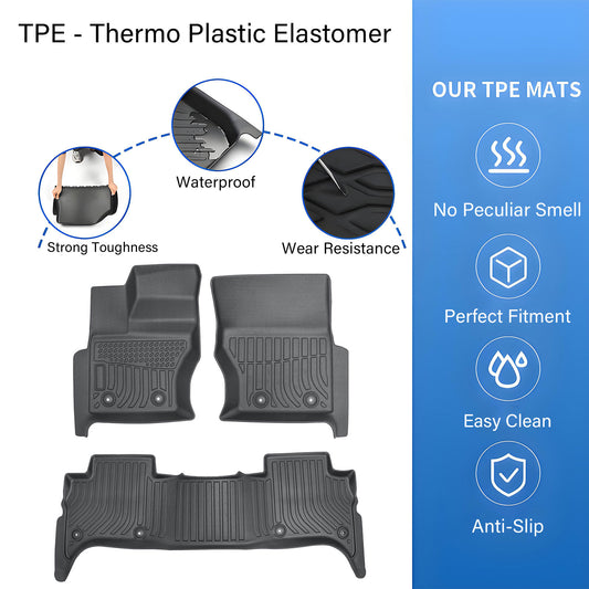 Floor Mats Liner TPE Fits 2013-2022 Land Rover Range Rover All-Weather Full Set