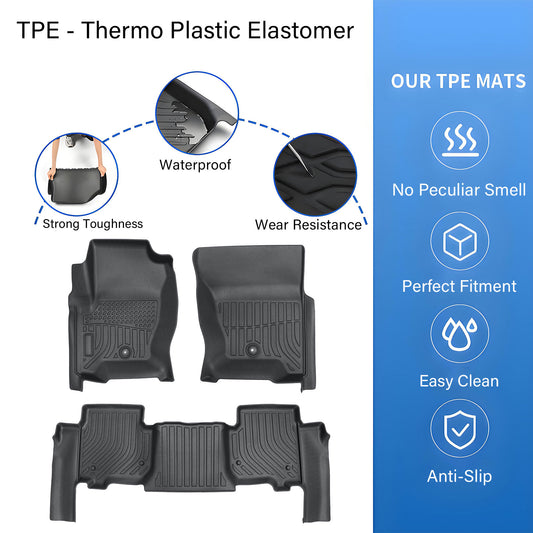 Floor Mats Liner For 2010-2016 Land Rover LR4 Discover 4 4-Door All Weather TPE