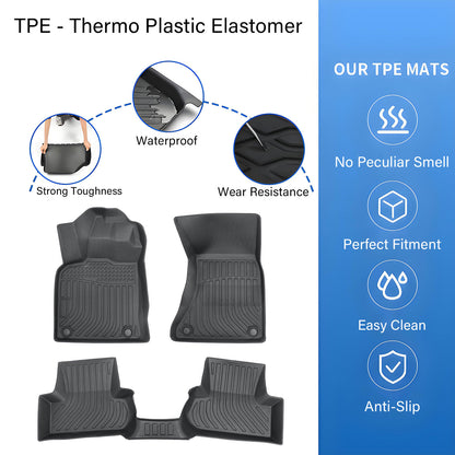 TPE Floor Mats Liner For 2009-2017 Audi Q5/SQ5 Front-Rear All Weather Black New