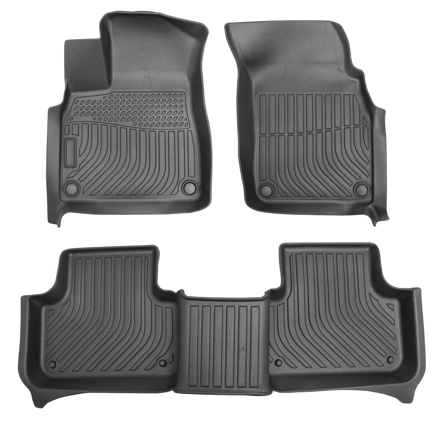 TPE Floor Mats Liner For 2017-2025 Audi Q7 / 2019-2024 Audi Q8 Front-Rear Black