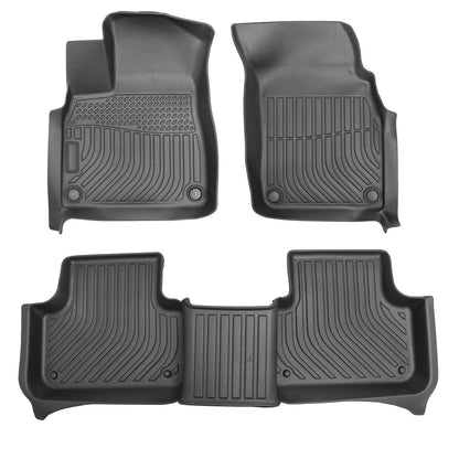 TPE Floor Mats Liner For 2017-2025 Audi Q7 / 2019-2024 Audi Q8 Front-Rear Black