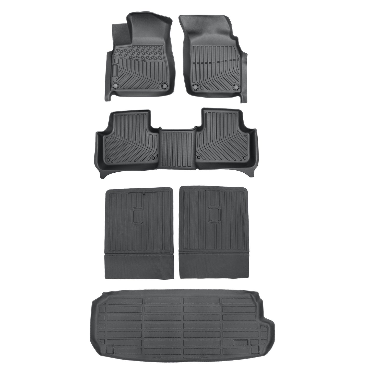 New TPE 1st & 2nd Floor Mats+Trunk Cargo Liners Set For Audi Q7/SQ7 2018-2024