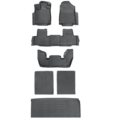 Fits 2022-2025 Acura MDX 7-Seats TPE Floor+Backrest+Cargo Trunk Liner Mats Black