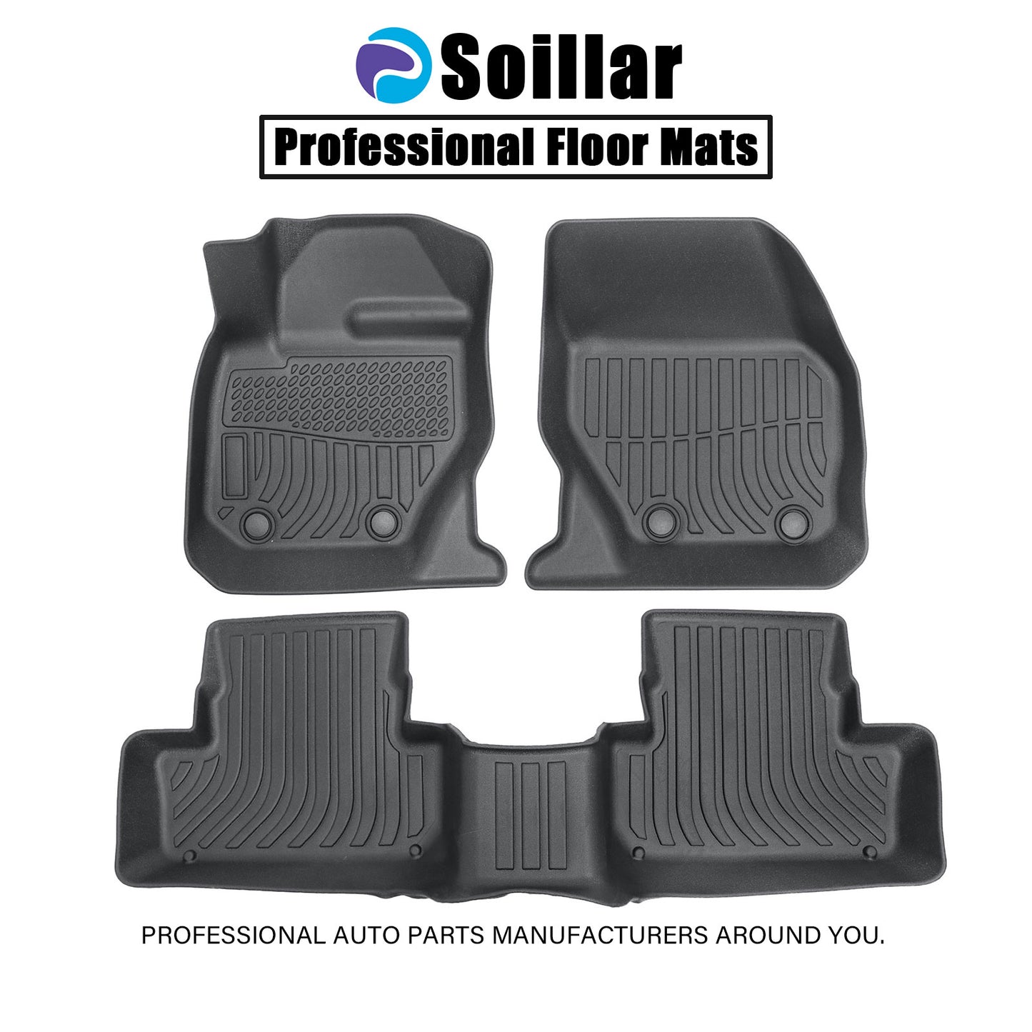 TPE All-Weather Floor Mats Liner 3D Model Front & Rear For 2010-2017 Volvo XC60