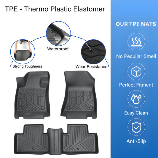 Floor Mats Liners TPE For 2022-2025 Infiniti QX55/19-20 Infiniti QX50 3D Black