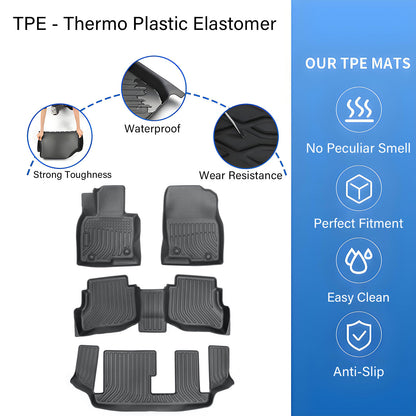 TPE Floor Mats For 2017 2018 2019 2020 2021 2022 Mazda CX-9 7 Seats Floor Liners