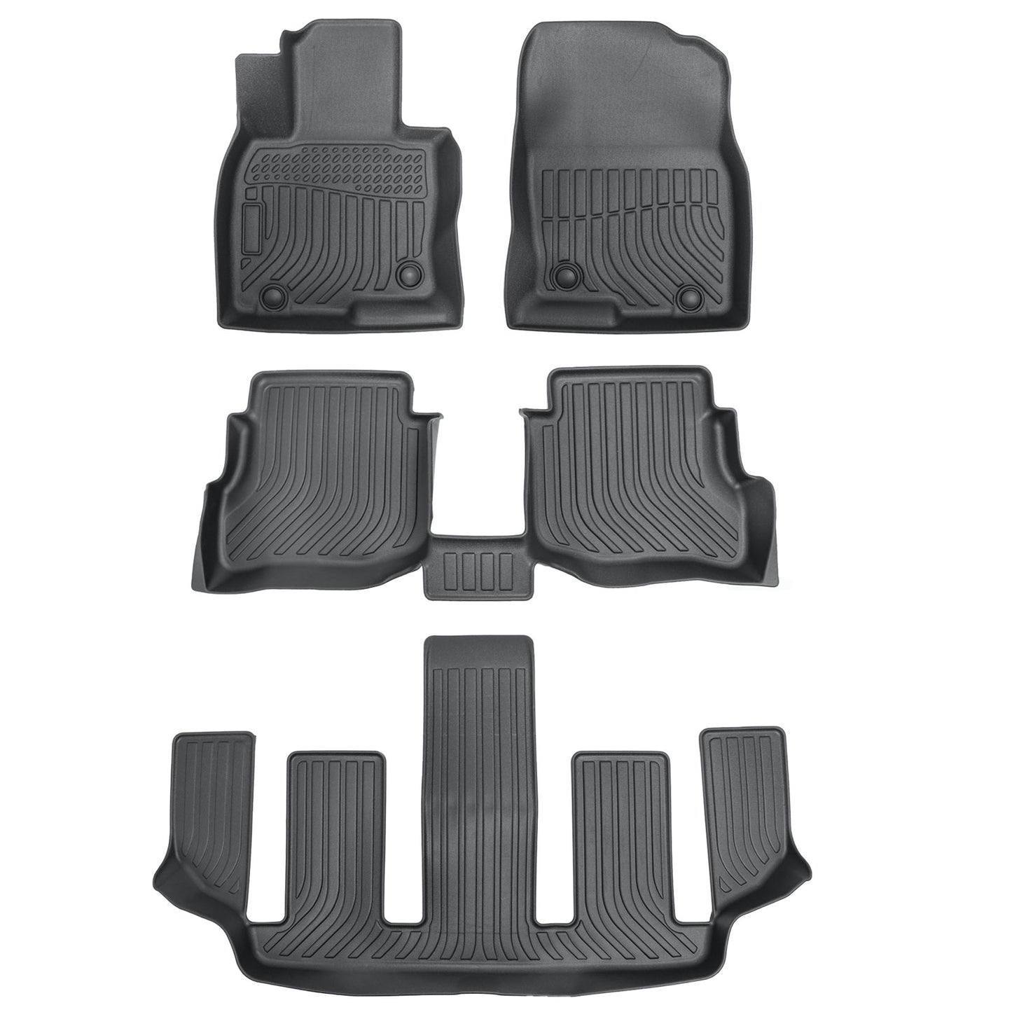 TPE All-Weather Floor Mats Liner For 2020-2024 Mazda CX-9 2nd Row Bucket Seats