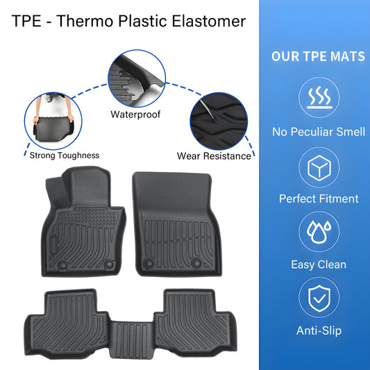 TPE Floor Mats Liner For 2025-2026 Mazda CX-70 CX-90 1st & 2nd Row Anti-Slip New