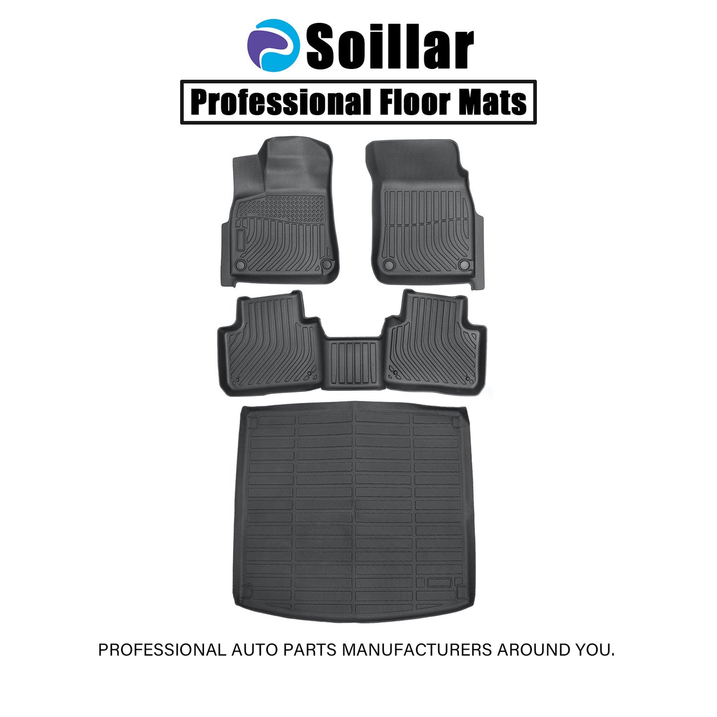 TPE Floor Mats & Trunk Cargo Liner For 2019-2025 Porsche Cayenne Replacement Set
