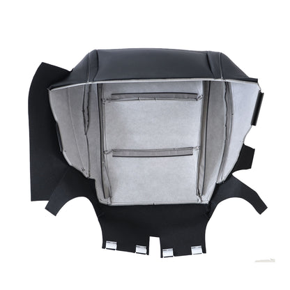 For 2013-2018 Toyota RAV4 Driver Bottom Leather Seat Cover Black W/ White Stitch