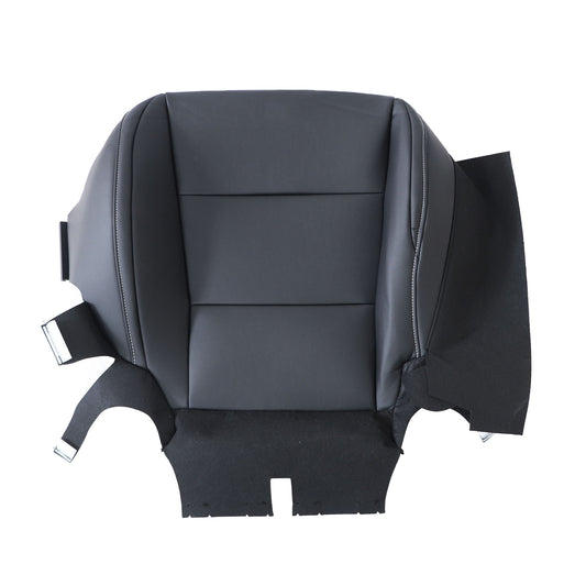 For 2013-2018 Toyota RAV4 Driver Bottom Leather Seat Cover Black W/ White Stitch